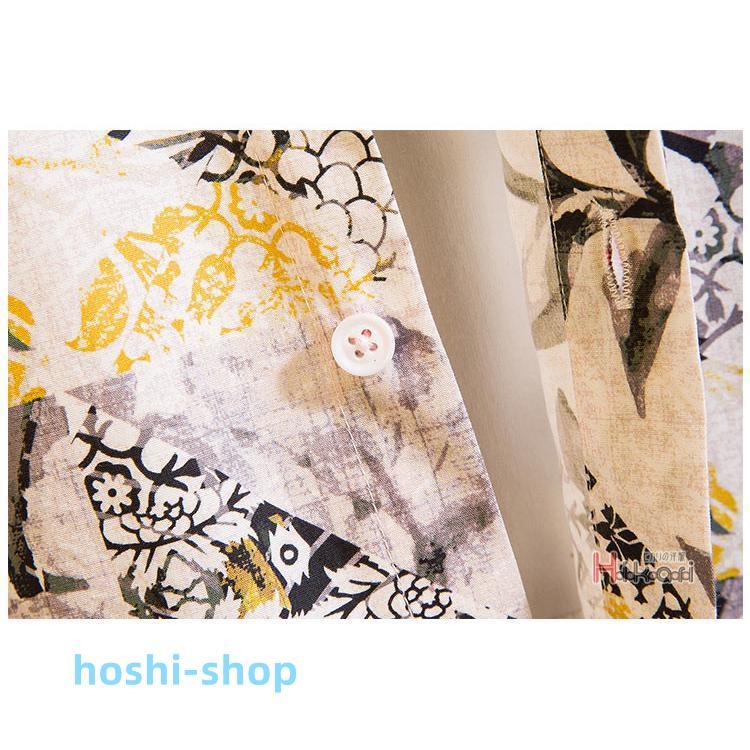 長袖シャツ メンズ おしゃれ 柄シャツ カジュアルシャツ アロハシャツ 総柄 花柄 旅行 トップス スリム｜hoshi-shop｜20