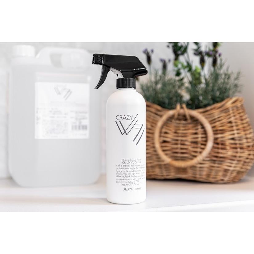 日本製 食品噴霧可能 アルコール消毒液 CRAZY VV77 3種SET 5L 詰