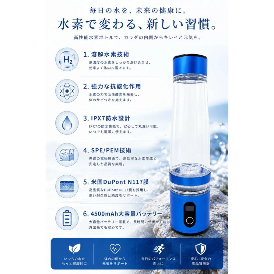 ハイドロリッチボトル 水素ボトル 水素水生成器 ジュース対応 コーヒー