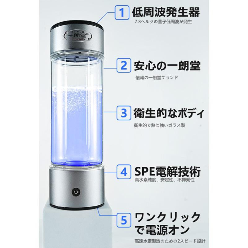 一朗堂 低周波高濃度水素水ボトル 水素水 発生器 内容量500ml 一朗堂 低周波高濃度水素水ボトル 水素水 発生器 内容量500ml