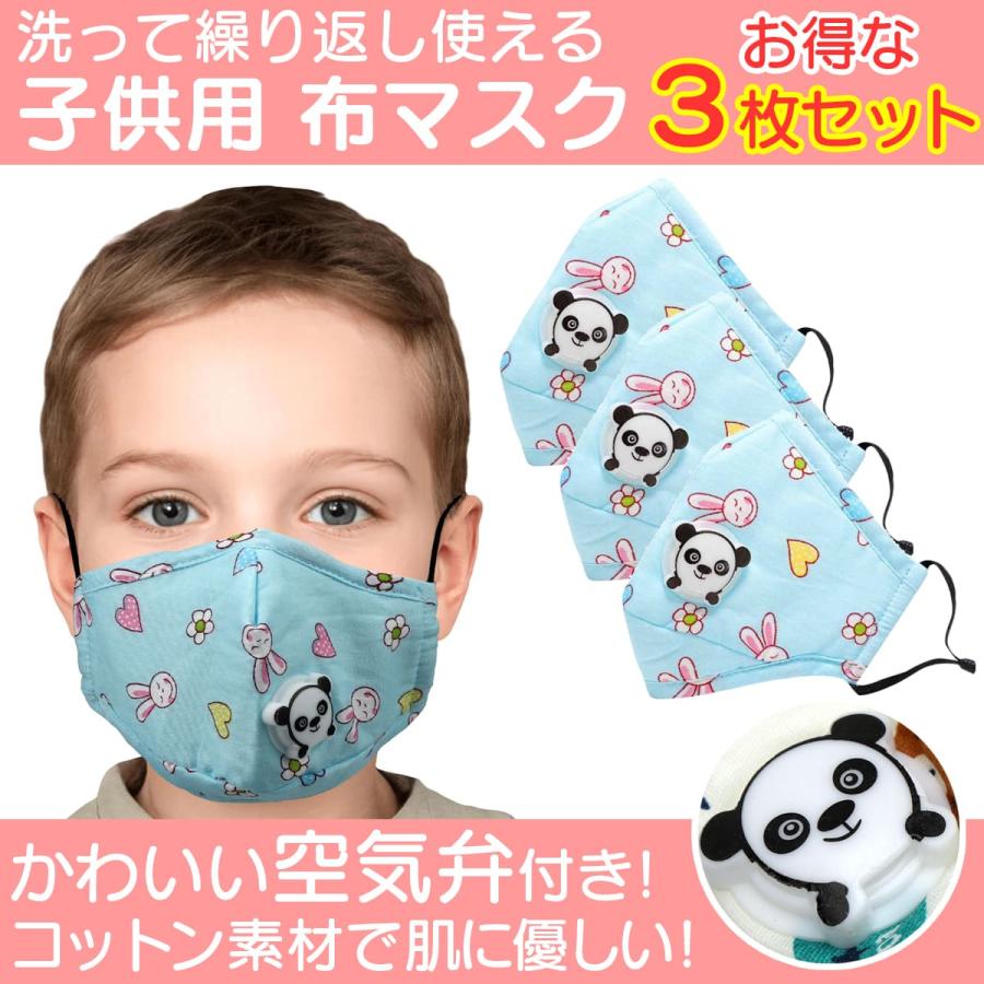 布マスク 子供用 マスク 小さめ 洗える 空気弁付き お得な3枚セット