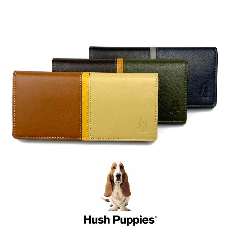全3色 Hush Puppies ハッシュパピー リアルレザー トリコロールカラー かぶせ 長財布hp0456 hp0456アップライフ
