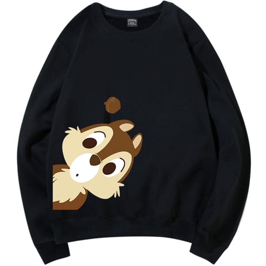 ディズニー トレーナー チップ デール プリント Oネック プルオーバー ファッション カップル ユニセックス 女性 男性 長袖 ルーズ 6色 スウ Health Inapsleep Com