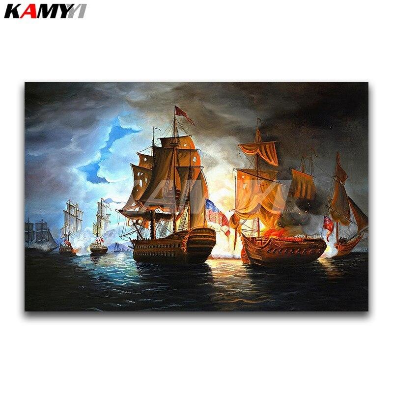 スーパーマーケット割引 フルスクエア 刺繍 クロスステッチ 風景 フルラウンド ダイヤモンドモザイク ヨット 3d Diy ダイヤモンド 海 買い取り Riverawesternwear Com