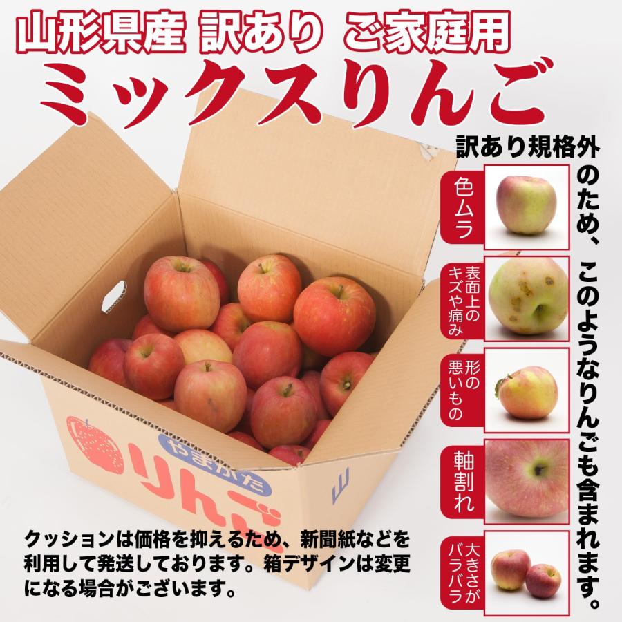 りんご 訳あり ミックス 約10キロ 山形県産 ご家庭用 産地直送 お楽しみ 品種おまかせ 林檎 リンゴ 10kg 沖縄 離島発送不可 Ringo Mix 10k ホシノイチバ 通販 Yahoo ショッピング