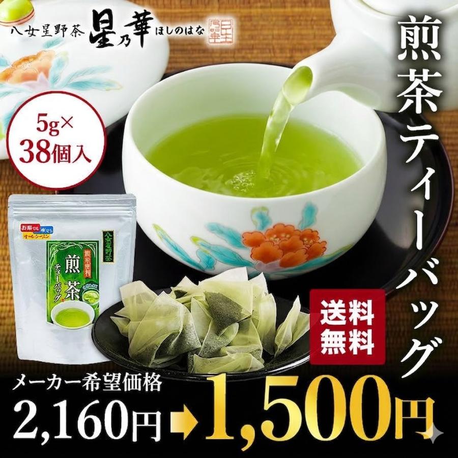 送料無料　お茶 緑茶 日本茶 八女茶　煎茶ティーバッグ 5g×38個　 | 星乃華