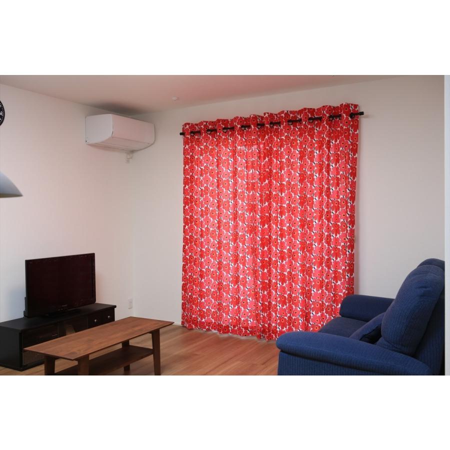 ハトメカーテン マリメッコ ウニッコ レッド 小うにっこ インテリア 巾100cm 丈100cmから250cm Unikko001 インテリア星の国 通販 Yahoo ショッピング