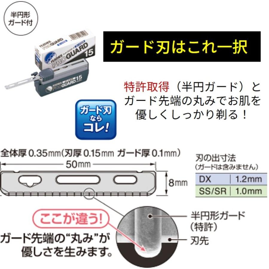 【２個セット】【送料無料】フェザー プロガード PG-15 替え刃 替刃 業務用 シェービング用レザー 日本剃刀 かみそり カミソリ 床屋 サロン プロ用｜hoshinosyounin｜02