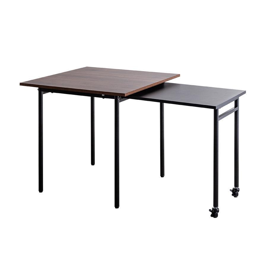 Libre 伸縮スライド式ダイニングテーブル正方形 幅75〜125cm