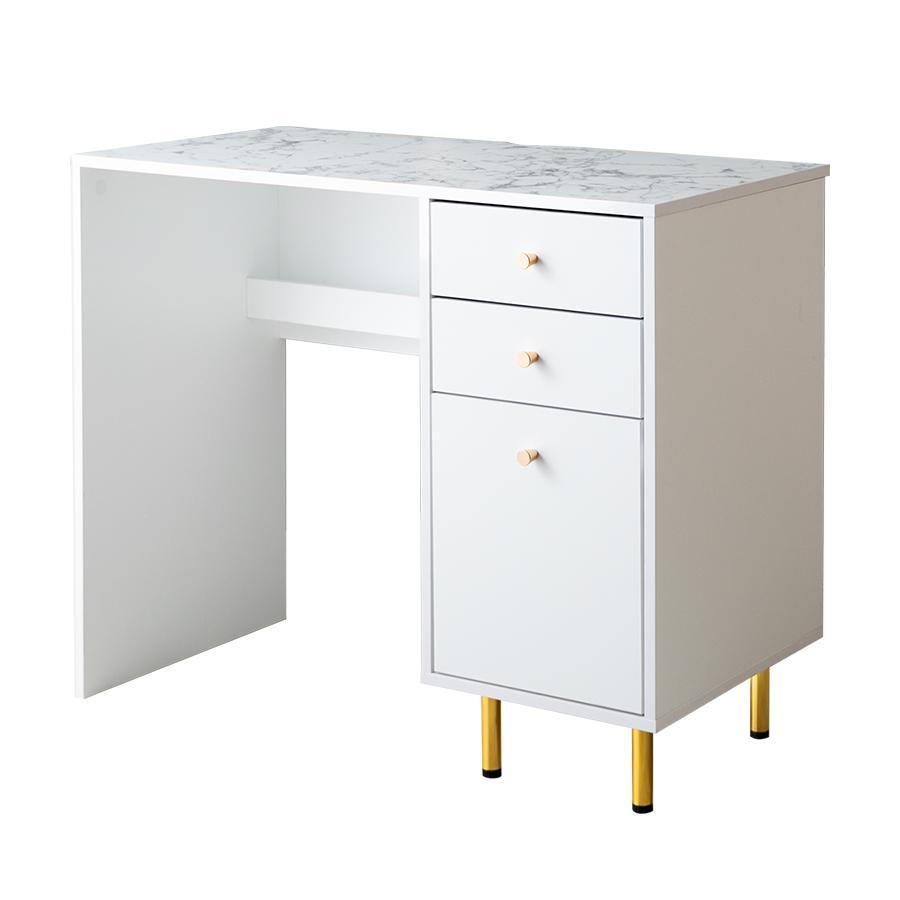 【新品】【幅90cm】Camilla 引き出し付きデスク 幅90cm Camilla 引き出し付きデスク パソコンデスク 勉強机 タップ収納