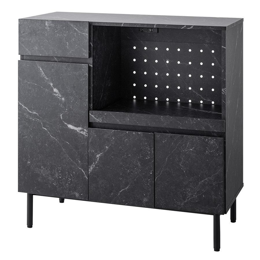 幅86cm】Ellis 大理石柄レンジ台 レンジボード キッチン収納 食器棚