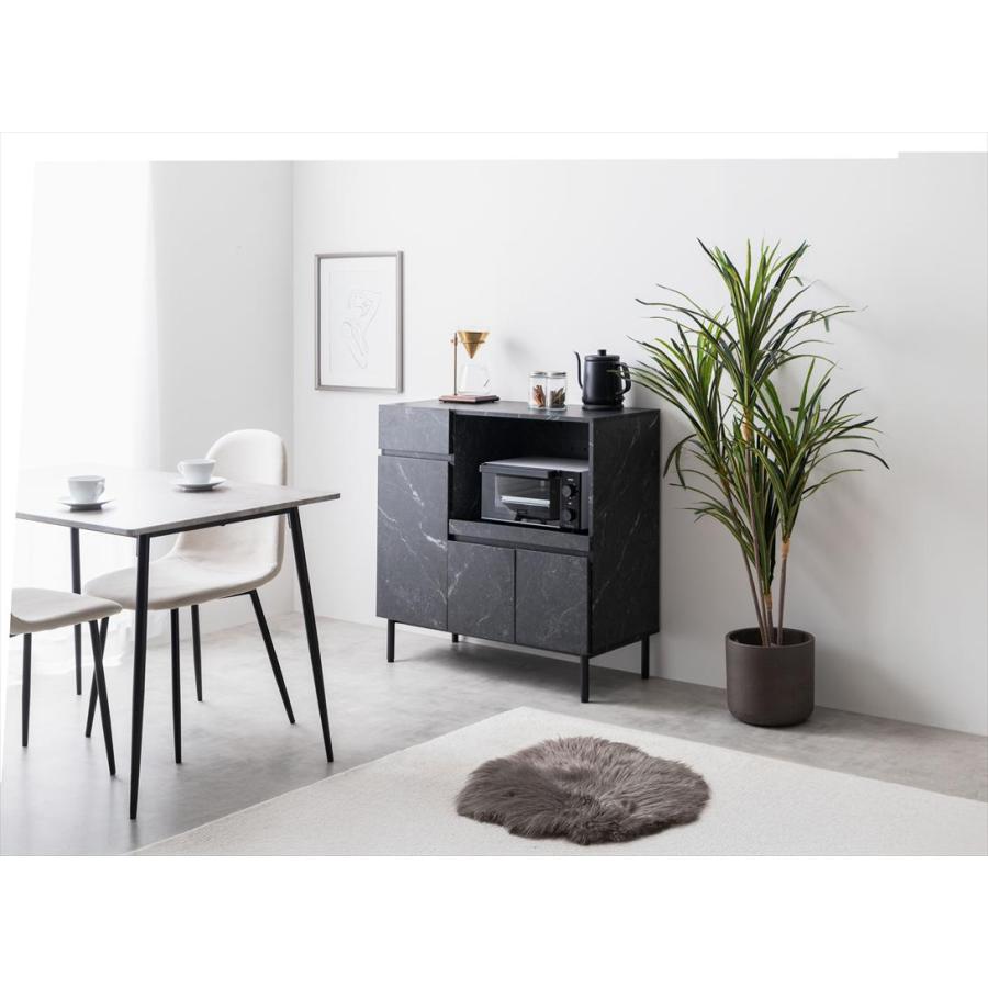 幅86cm】Ellis 大理石柄レンジ台 レンジボード キッチン収納 食器棚