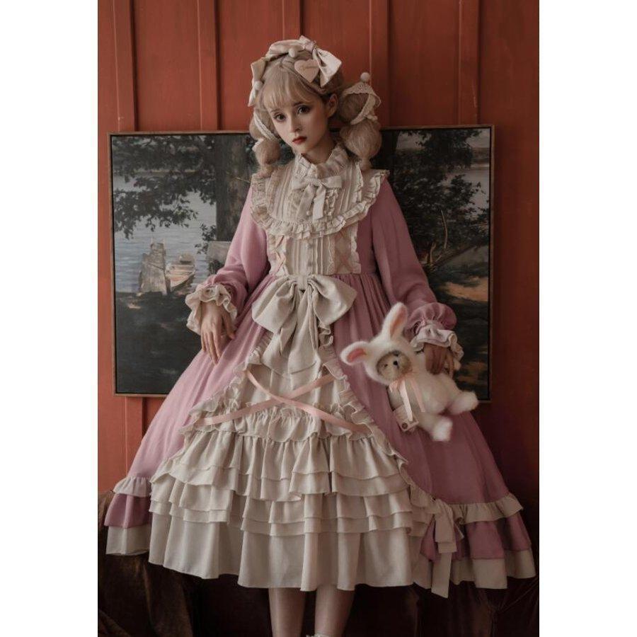 ワンピース ロリータドレス 長袖 ミモレ丈 ゴスロリ ロリィタ服 お姫様