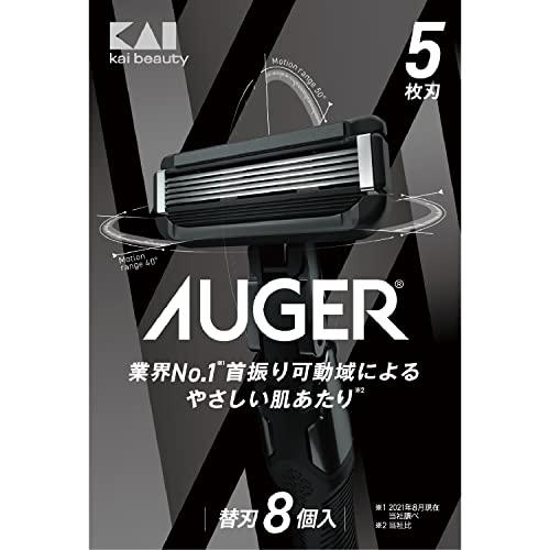 貝印 AUGER 剃刀 替刃 8個 メンズ カミソリ 髭剃り 5枚刃 男性 : hoshi