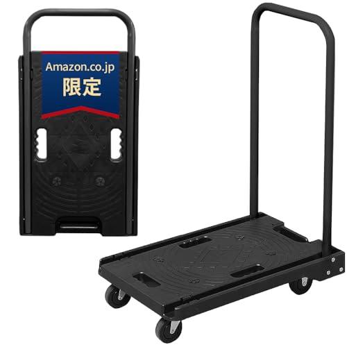 アイリスプラザ 台車 折りたたみ【ブラック】 持ち手ブラック 耐荷重