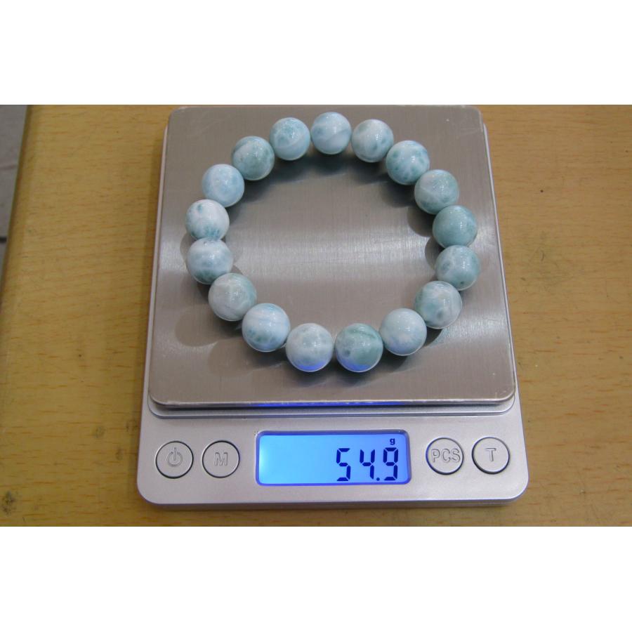 大玉13mm珠 カリブ海の宝石 ラリマーブレスレット sa1641 : 地球(ほし