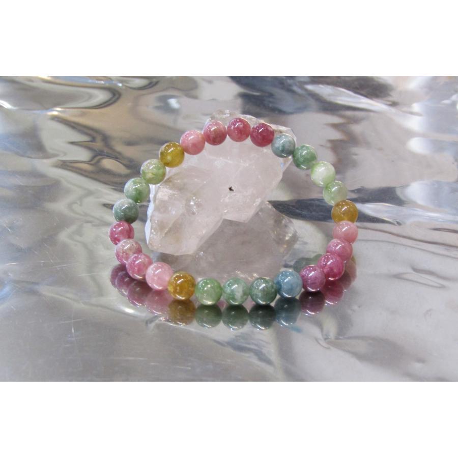 キャンディーカラー ミックストルマリン7mm珠ブレスレット