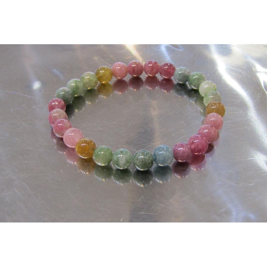キャンディーカラー ミックストルマリン7mm珠ブレスレット sa1698