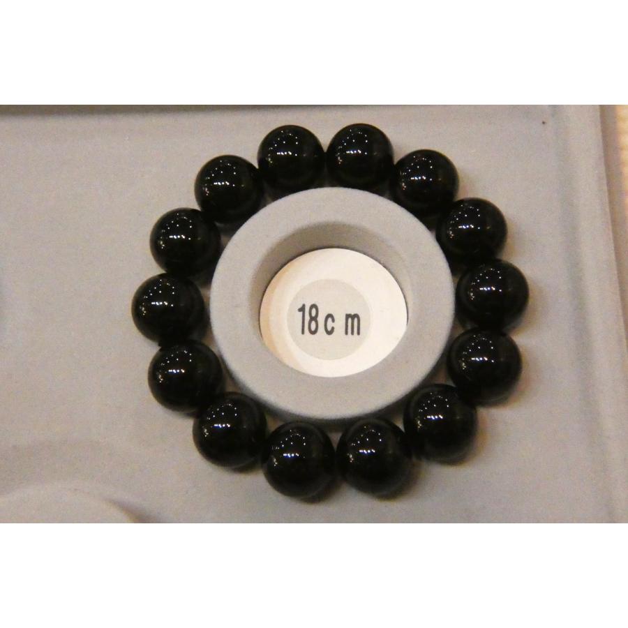 最強の魔除け 漆黒の水晶 特大モリオン16mm珠ブレスレット  sa1817の画像