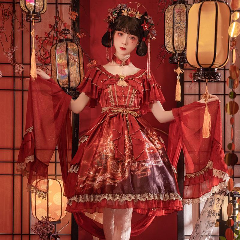 絶対一番安い Llt13 ゴスロリ 中華風 ロリータ ワンピース チャイナ ロリ ゴシック 2色 Lolita系 チャイナドレス ロリィタ 膝丈 スカート 少女ウェア ハロウィン レディース 全ての Camaramunicipalsrj Mg Gov Br