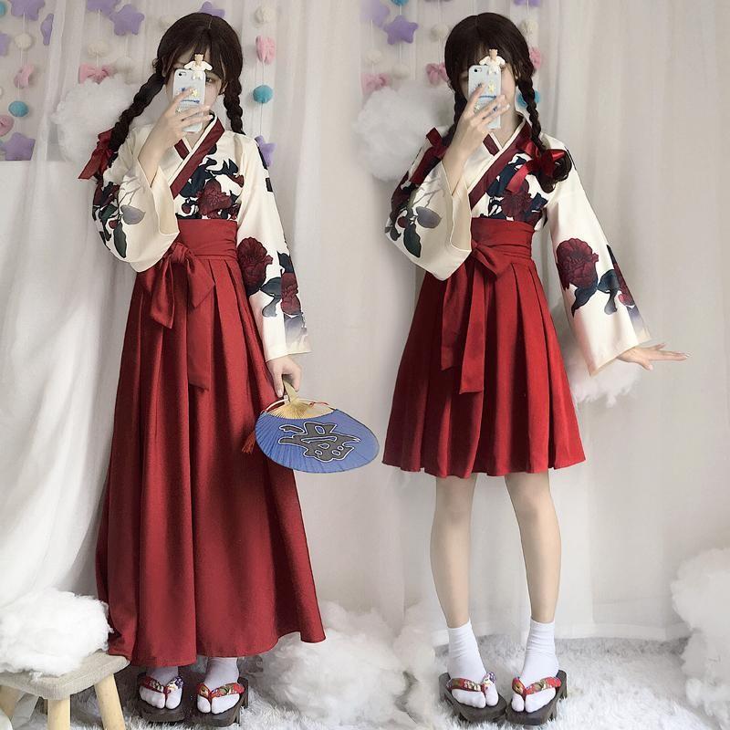 ｍ100 着物 和服 和装 コスプレ ゆかた 袴 はかま コスプレ衣装 浴衣 巫女 和風 花柄 花魁 書道 ロング ミニ スカート 振袖 衣装 はかま 袴セット ハロウィン M100 Hosizora 通販 Yahoo ショッピング