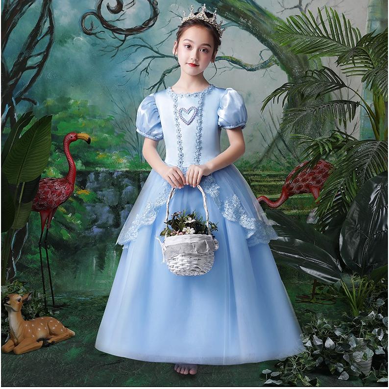 ｍ113 子供ドレス シンデレラ プリンセス お姫様 コスプレ ドレス Cinderella ワンピース なりきり キッズ 可愛い ハロウィン 誕生日 プレゼント クリスマス Andwaffles Com