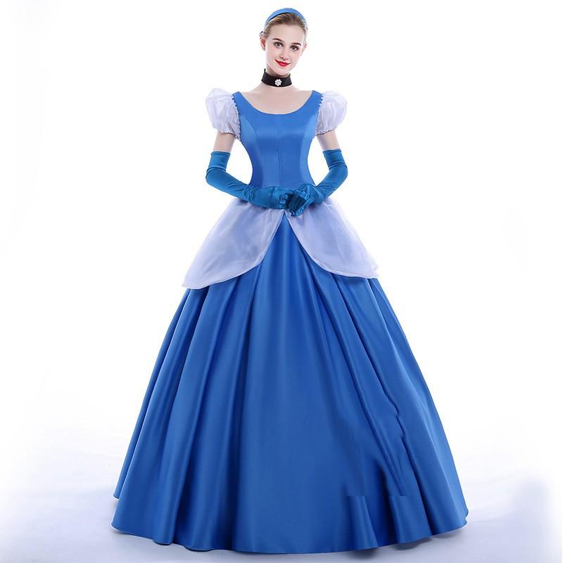 ｍ138 ハロウィン 女性用 シンデレラ ワンピース プリンセスドレス お姫様 コスプレ レディース ブルー なりきり 女王 大きいサイズ ロングドレス M138 Hosizora 通販 Yahoo ショッピング