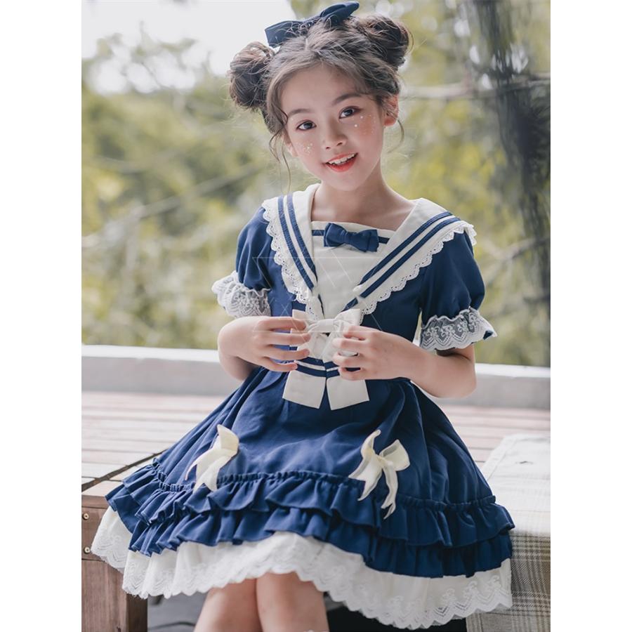 ｍ441 ハロウィン セーラー 子供ドレス ロリータ 海軍 セーラー服 ロング 水兵 制服 ワンピース 海兵 舞台衣装 子供用 プリンセス パーディー キッズ クリスマス M441 Hosizora 通販 Yahoo ショッピング