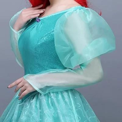 特売 キャラクター衣装 人魚姫ワンピース 女性用 ｍ58 ハロウィン ドレス アリエル コスプレ 大きいサイズ ロング 大人 女王 なりきり レディース コスチューム 仮装 衣装 消費税無し Applefaces Co