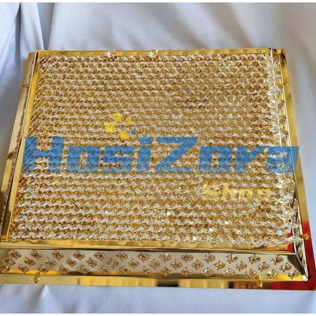 送料税無料四角天吊りシャンデリア 大 フルゴールドメッキ オクタゴンビーズ A58 レトロ トラック 観光バス 男の城 金華山 デコトラ 内装パーツ Moneystore Be