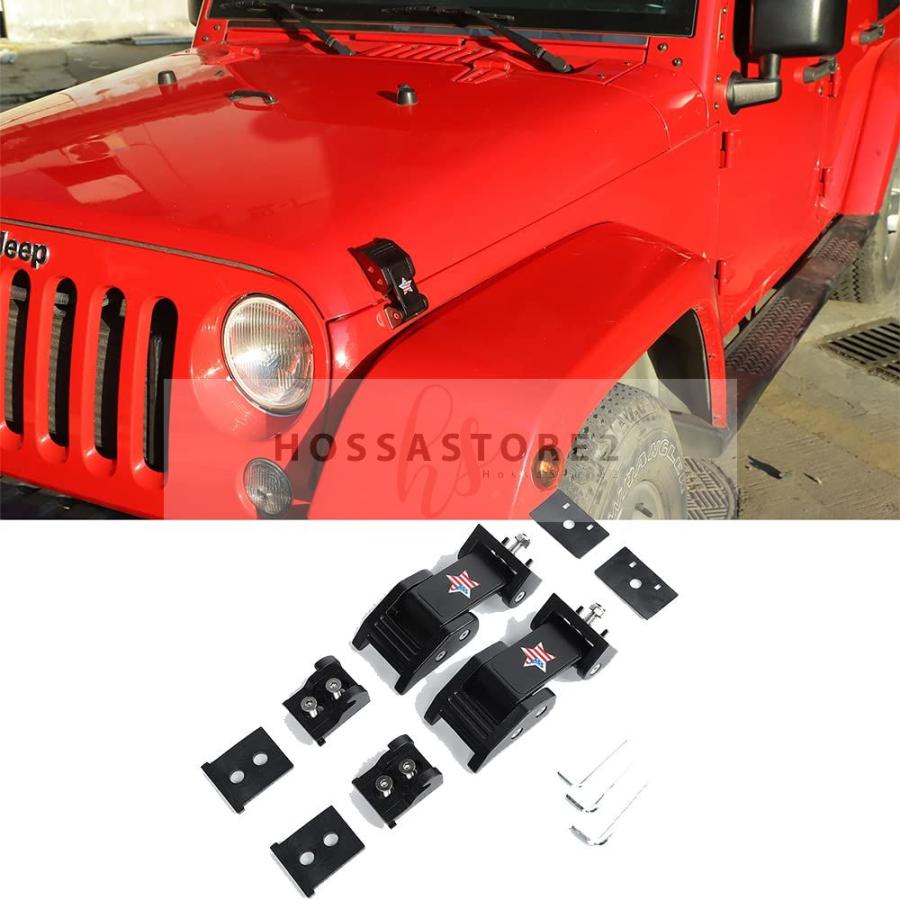 カーフードラッチブラケットジープ ラングラー wrangler JK 20072017 盗難防止 フード付きロック バックルキット ホールド