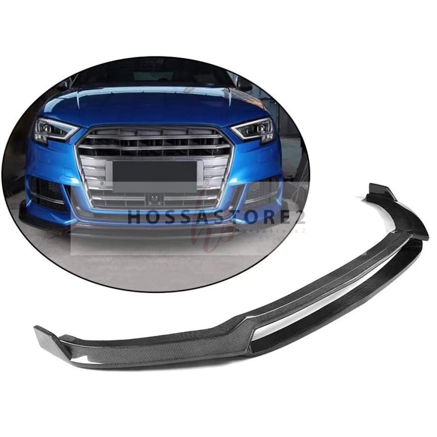 アウディA3 SラインS3セダン2017 2018 カーボン製 フロントリップスポイラーバンパースプリッターフロントリップボディキット2個