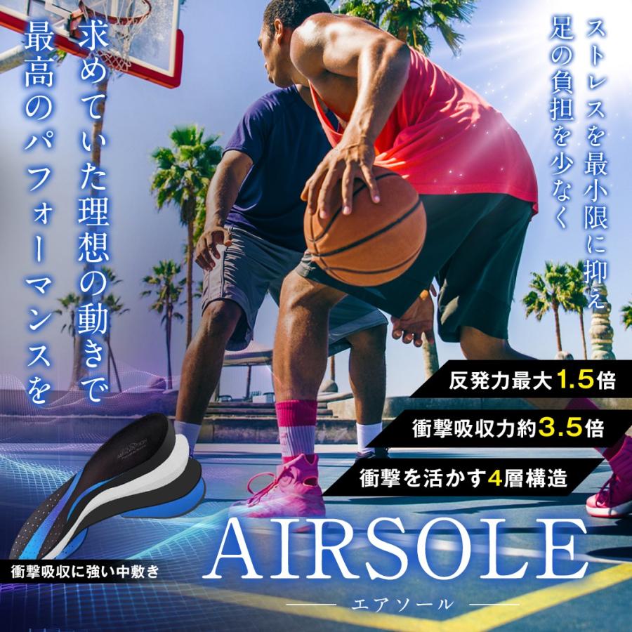 AIRSOLE インソール 理学療法士監修 足の負担 疲労に スポーツ 日常生活 立ち仕事 中敷き 疲れない メンズ レディース エアソール Rela Kino公式｜hot-safe｜09