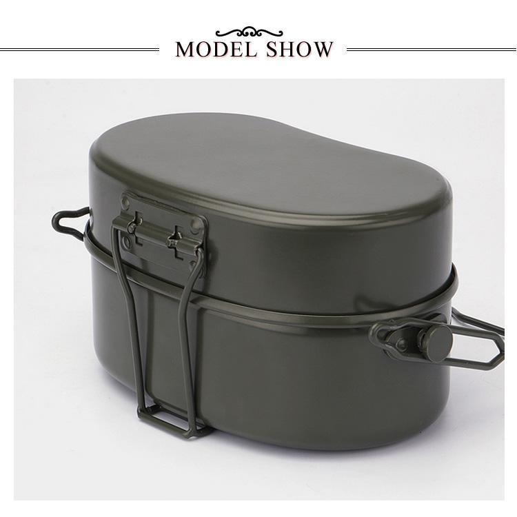 自衛隊　戦闘飯盒2型　軍幕　used 戦闘飯盒2型 戦闘飯盒 二合炊き ショートハンドル付き