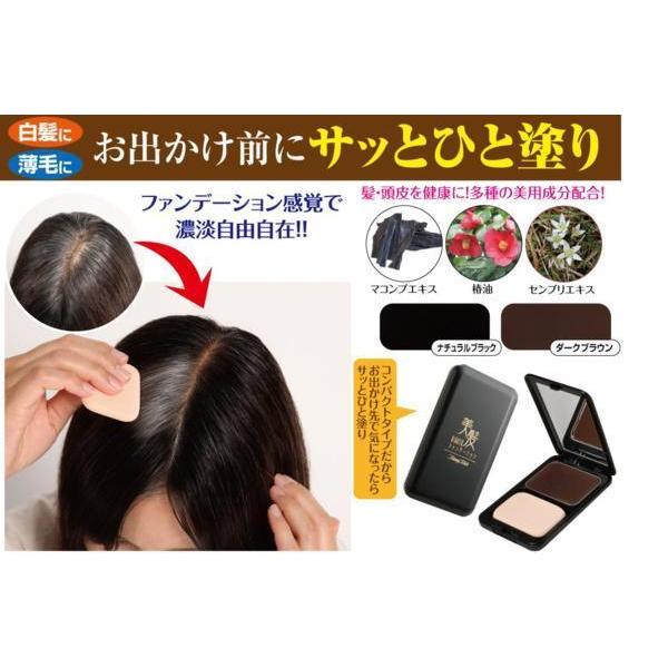 【即納】トミーリッチ 美髪ファンデーション ナチュラルブラック 黒 BK ヘアファンデーション 分け目 白髪かくし ハイリッチ｜hot-you777｜02