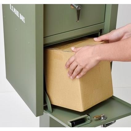 宅配BOX付スタンドポスト(U.S.)グリーン S22-0521-GR 宅配 宅配BOX付スタンドポスト(U.S.)グリーン S22-0521-GR 宅配