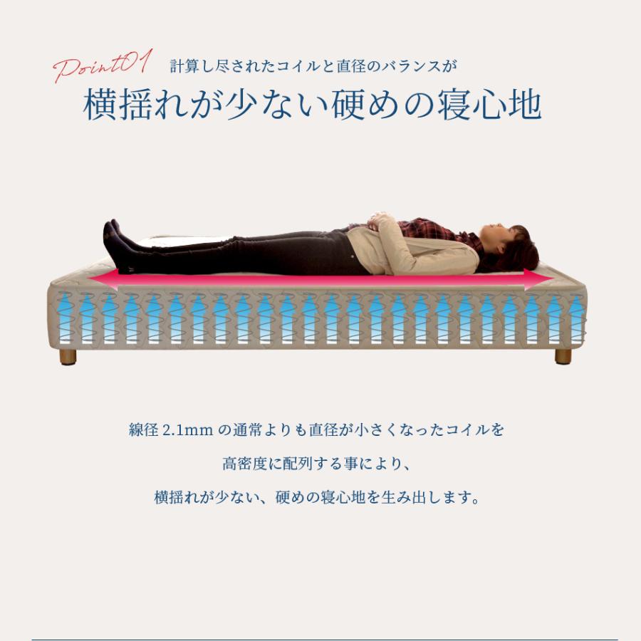 ベッド マットレス付き 脚付きマットレスベッド オーダーメイド 幅140cm〜151cm 長さ207cm以下対応 高密度スプリング 硬め 抗菌防臭防ダニわた加工済み 日本製