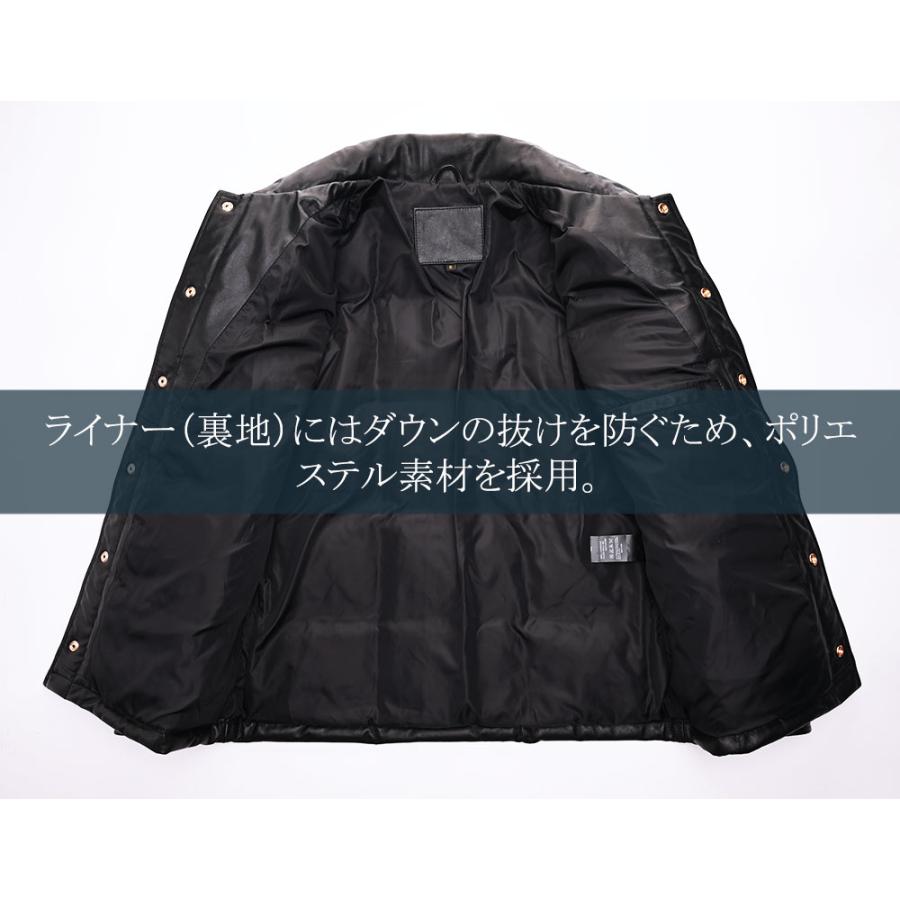 LIASON (リエゾン) ライトに着用できるヘビーアウター・馬革レザーダウンシャツジャケットの画像