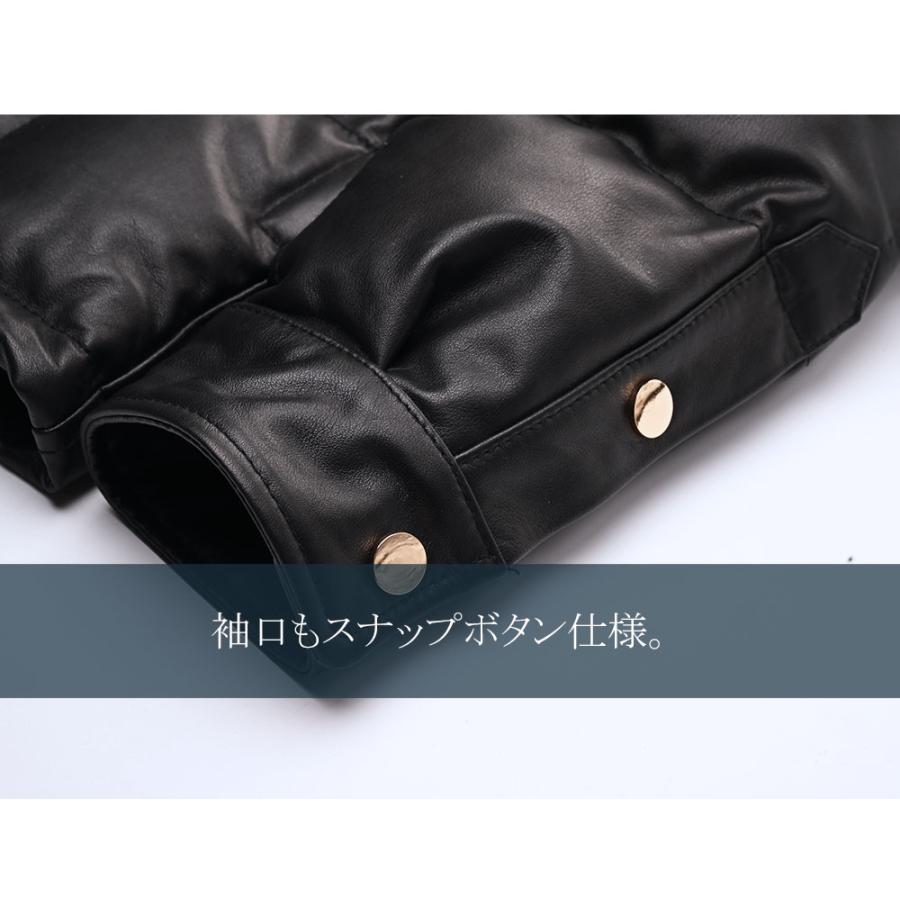 LIASON (リエゾン) ライトに着用できるヘビーアウター・馬革レザーダウンシャツジャケットの画像
