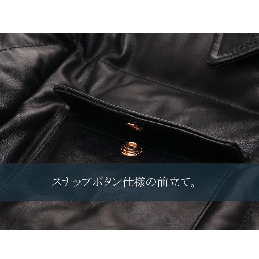 LIASON (リエゾン) ライトに着用できるヘビーアウター・馬革レザーダウンシャツジャケットの画像