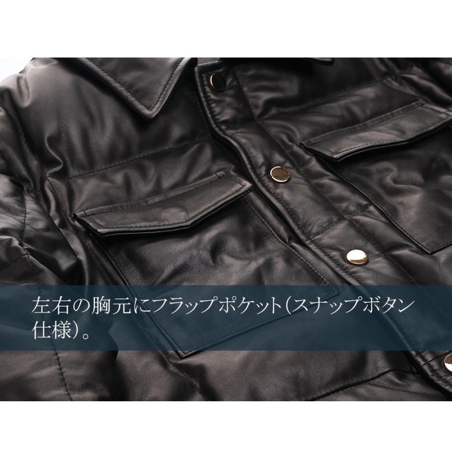 LIASON (リエゾン) ライトに着用できるヘビーアウター・馬革レザーダウンシャツジャケットの画像