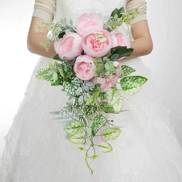 人気沸騰ブラドン 送料無料 21新品 ウエディングブーケ 花束 花飾り 結婚式 バラ造花 ウェディング用 アレンジメント 花嫁 披露宴 手作り キット ブライダルブーケ