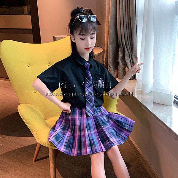 送料無料◆子供制服セーラー服シャツフリルスカート 半袖女の子セーラー服スカート制服スクールウェア卒業式 入学式コスチュームパーティグッズ