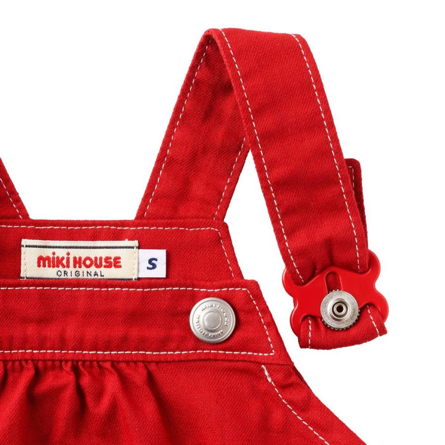 ミキハウス ロンパース 赤 ベージュ インディゴブルー 紺×白 S M MIKIHOUSEの画像