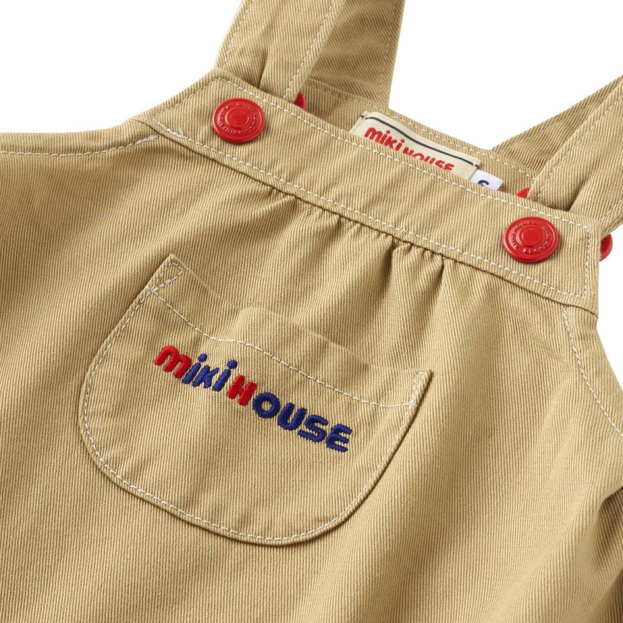 ミキハウス ロンパース 赤 ベージュ インディゴブルー 紺×白 S M MIKIHOUSEの画像