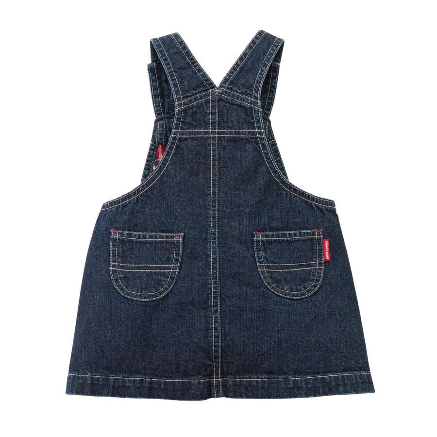 MIKI HOUSE（ミキハウス） ジャンパースカート 白 茶 インディゴブルー