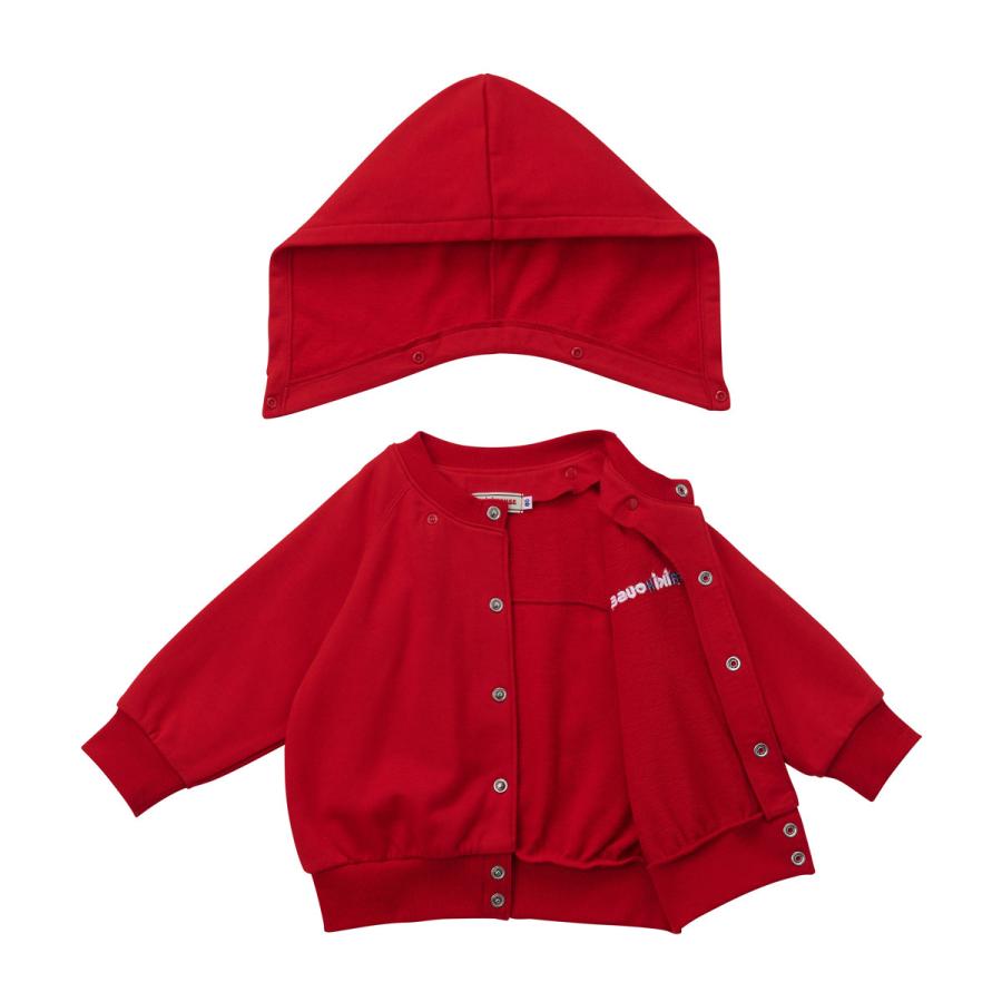 miki HOUSE 赤 フード付きパーカー 90