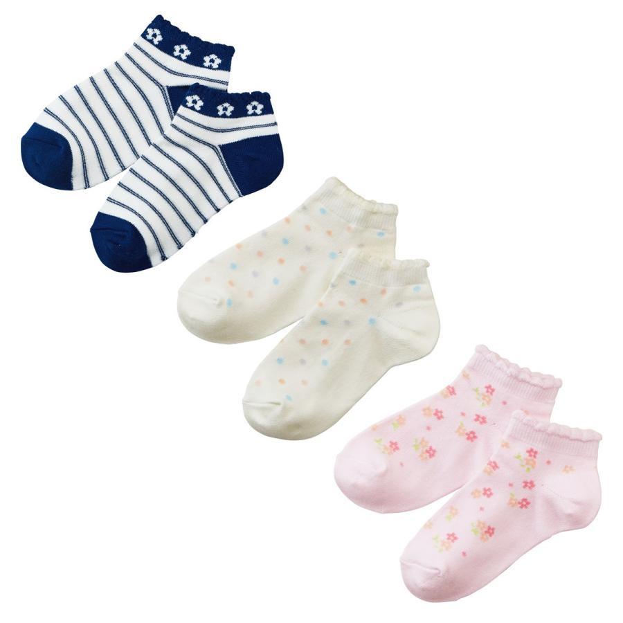ミキハウス ローカットソックスパック３足セット ギフト 白 ピンク ブルー マルチカラー 17 19 19 21 21 23 ミキハウス Mikihouse ミキハウスホットビスケッツ公式店 通販 Paypayモール