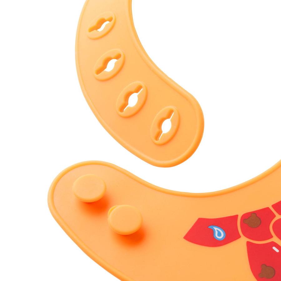 HOT BISCUITS ミキハウス シリコン製 ランチスタイ ピンク オレンジ