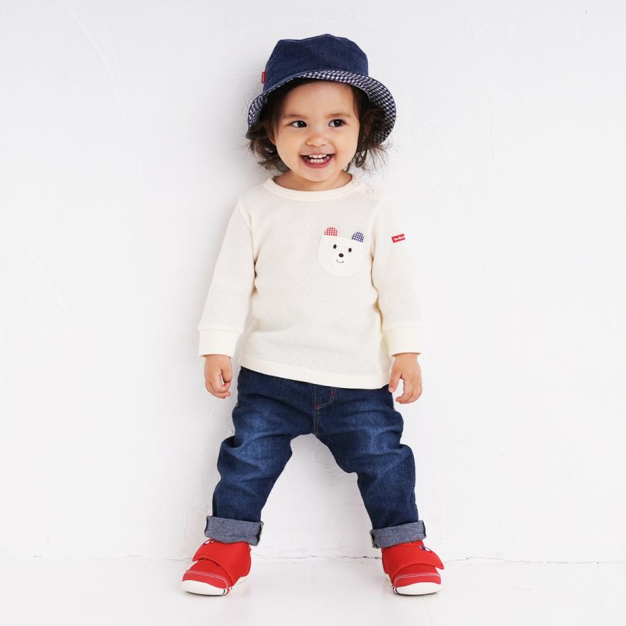 ミキハウス ワッフル素材 長袖 Ｔシャツ アウトレット アイボリー 70